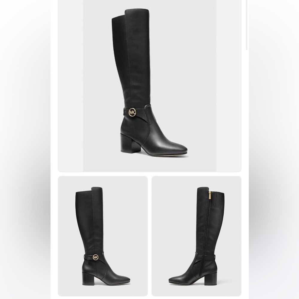 Michael Kors Women's Carmen Tall Leather Riding Boots Black
